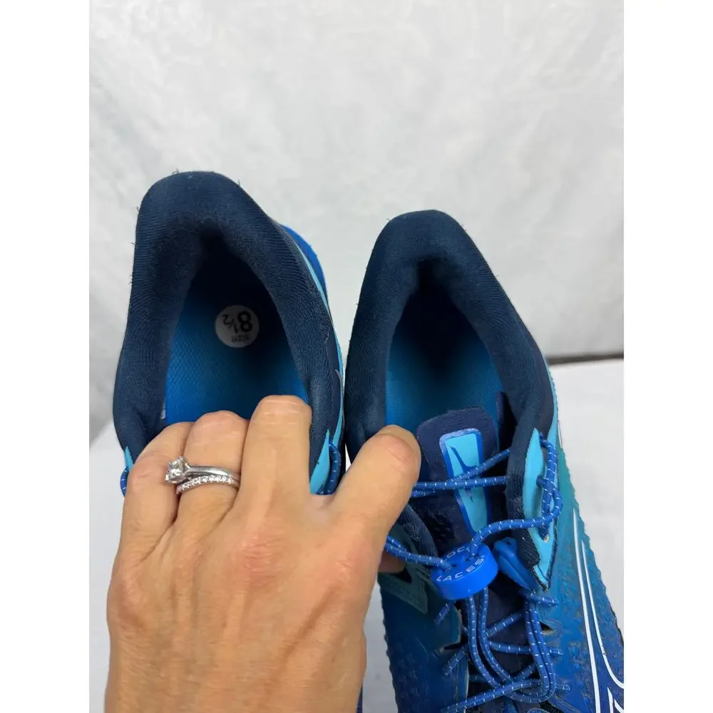 These are Mizuno Wave Exceed Tour 6 AC tennis/pickleball shoes, men's size 8.5.